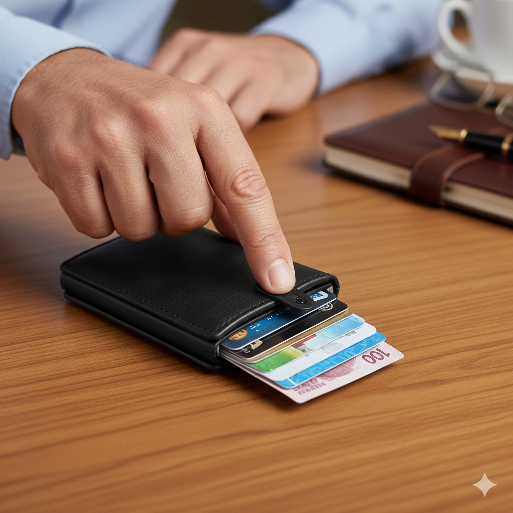 Billetera RFID Antirrobo 2x1 – Protección Instantánea – Mantén tus tarjetas seguras con estilo todos los días