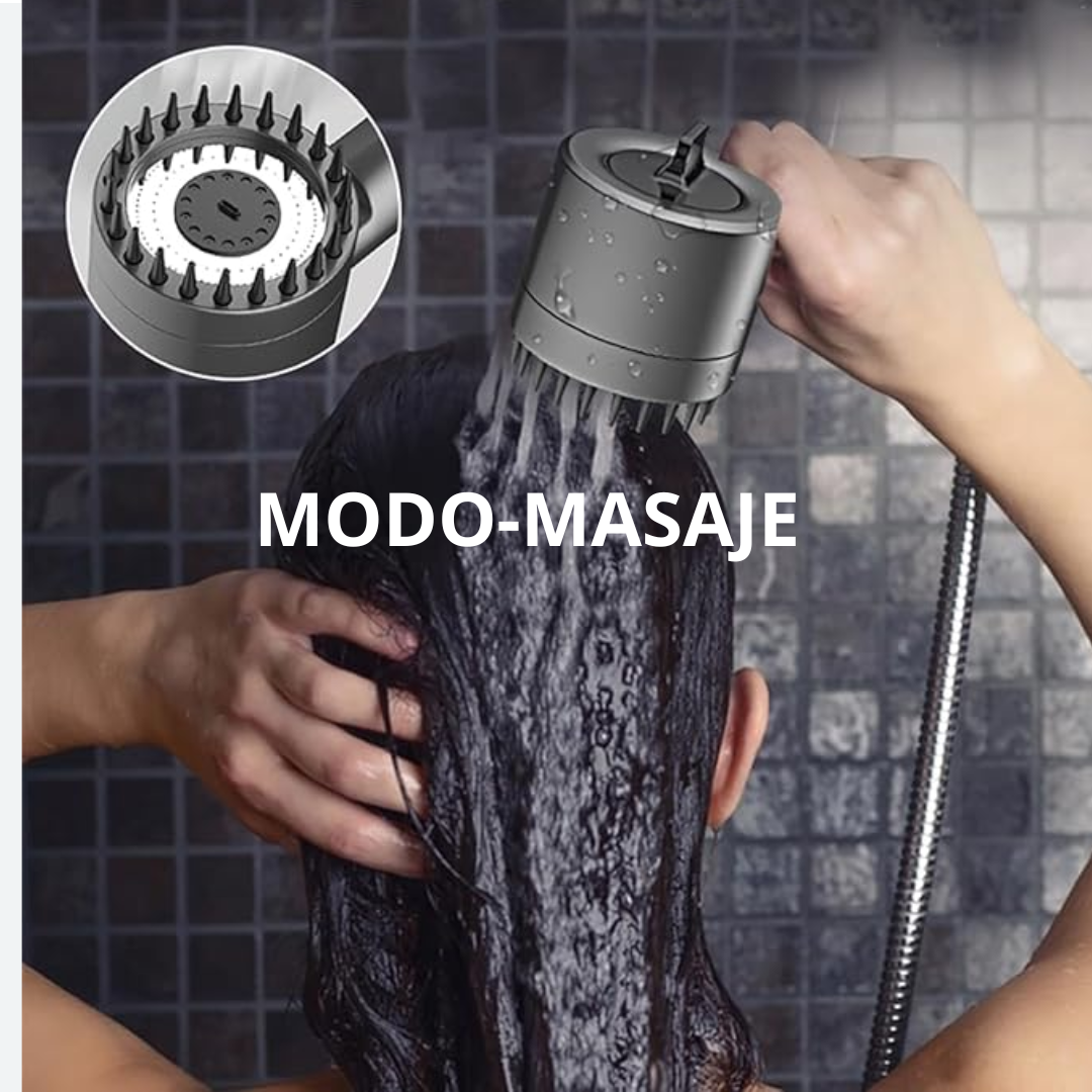 Ducha de alta presión - Filtro Limpiador Incluído - Masajeador Incluído