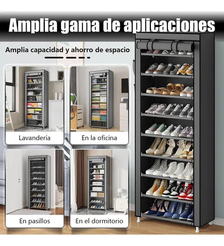 Zapatero Vertical 9 Niveles – Ahorra Espacio y Mantén Tu Hogar en Orden en Minutos