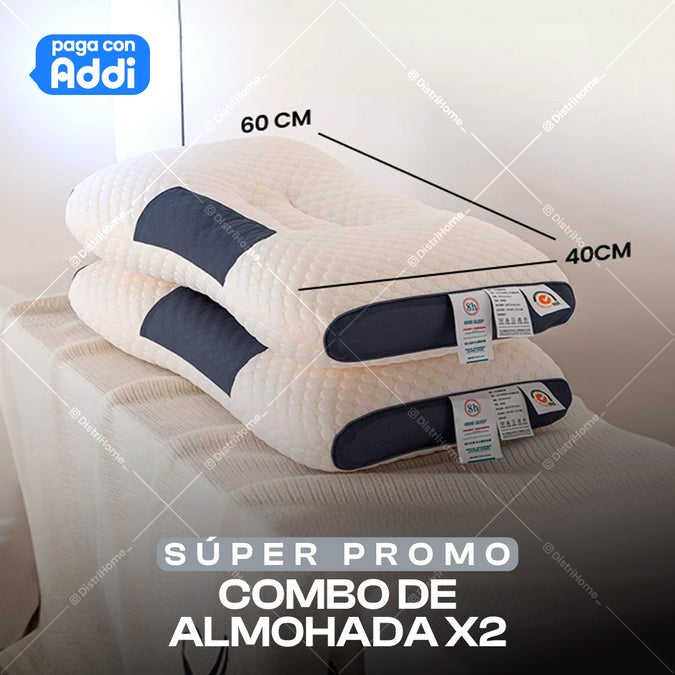 2x1: Almohada Cervical Ergonómica – Soporte Inteligente – Despierta sin dolor en solo 3 noches