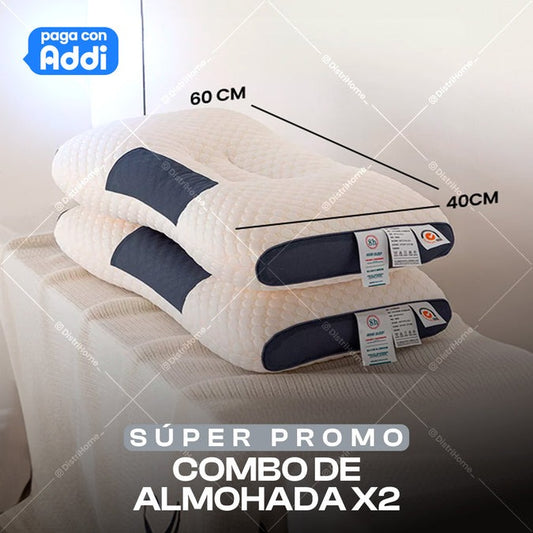 2x1: Almohada Cervical Ergonómica – Soporte Inteligente – Despierta sin dolor en solo 3 noches