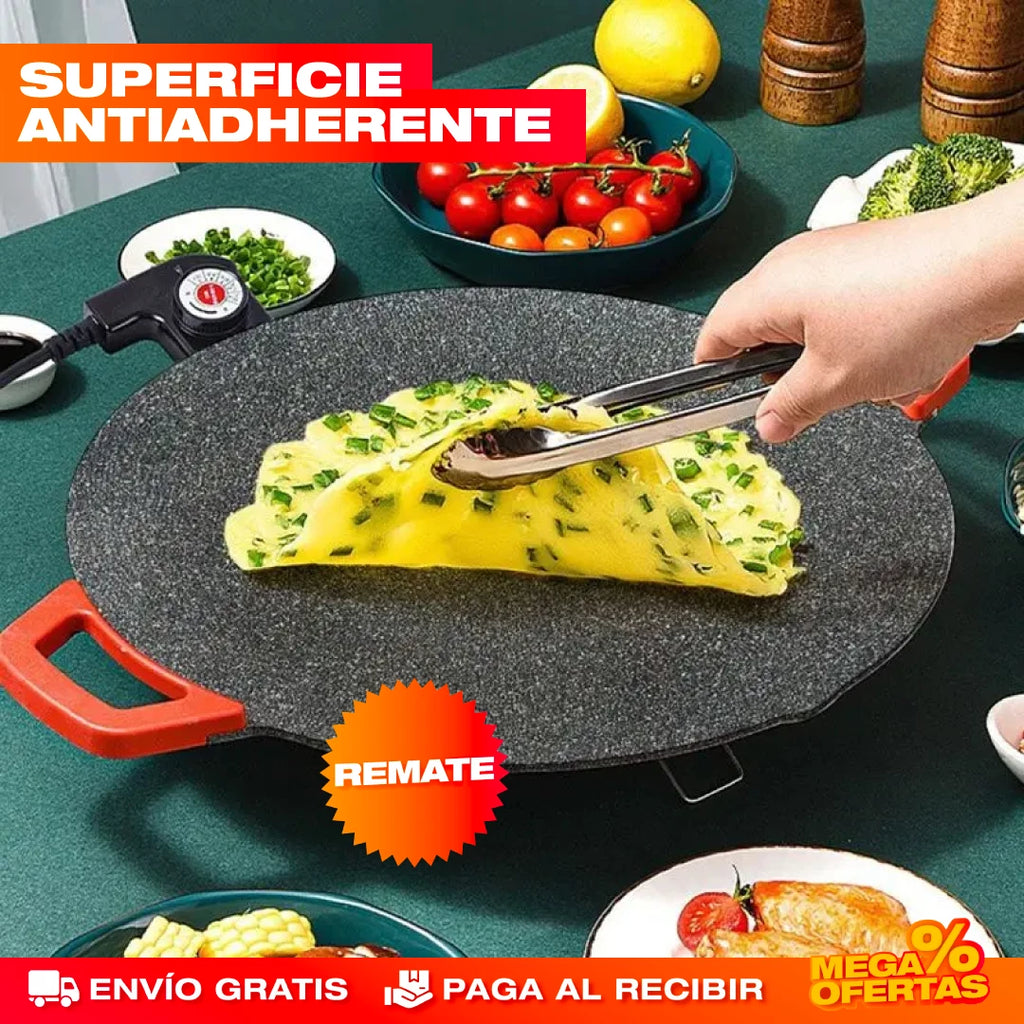 Sartén Eléctrico Parrilla – Cocina Sin Humo – Disfruta Asados en Minutos