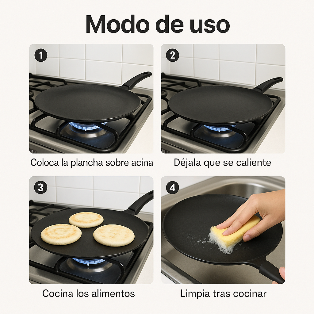 Plancha Antiadherente – Cocina Fácil – Resultados Perfectos en Minutos