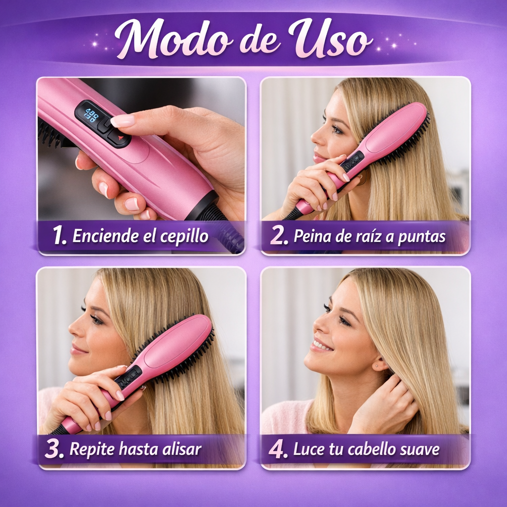 Cepillo Alisador Eléctrico – Alisa y Suaviza – Cabello Ordenado en Minutos