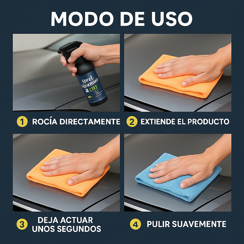 Spray Cerámico 3 en 1 – Brillo y Protección – Auto limpio y protegido en minutos