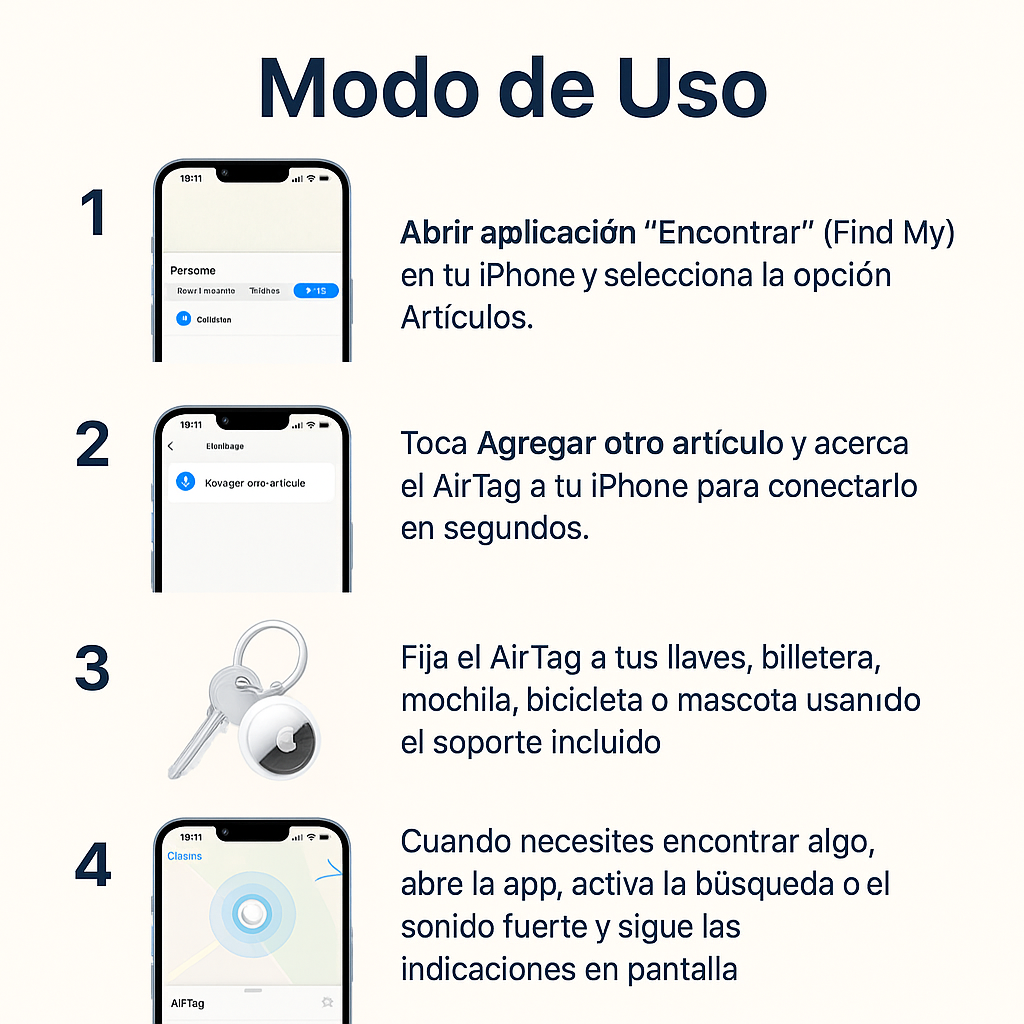 AirTag GPS para iPhone – Rastreo Preciso – Encuentra tus objetos en segundos sin complicaciones