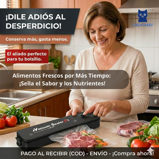 Selladora al Vacío – Conserva y Organiza – Mantén tus Alimentos Frescos Hasta 5 Veces Más en Minutos