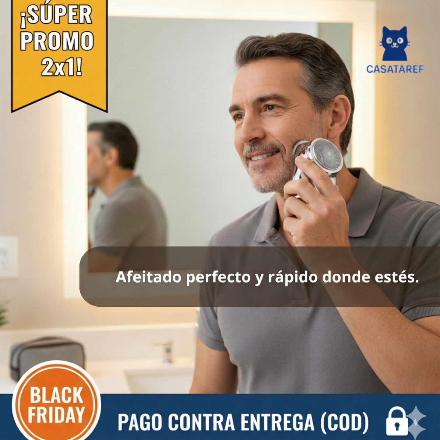 2x1: Mini Afeitadora Eléctrica – Afeitado Preciso al Instante – Rostro Suave y Limpio en 60 Segundos