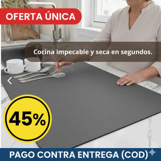 Alfombra Absorbente Antideslizante – Retiene Agua al Instante – Cocina Segura Desde Hoy
