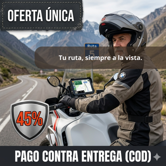Radio CarPlay para Moto - GPS y Llamadas Manos Libres - Seguridad Visible en Cada Ruta