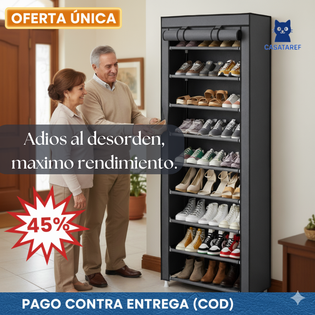 Zapatero Vertical 9 Niveles – Ahorra Espacio y Mantén Tu Hogar en Orden en Minutos