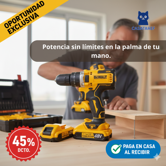 Taladro Profesional 48V – Trabajo Sin Cables – Potencia Real Desde el Primer Uso