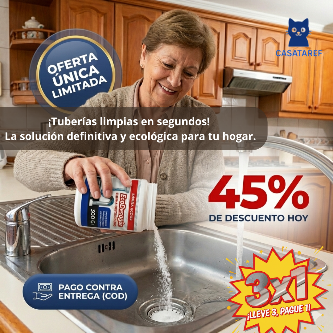 Polvo Destapacañerías – Desatasco Rápido – Flujo de Agua Libre en Minutos