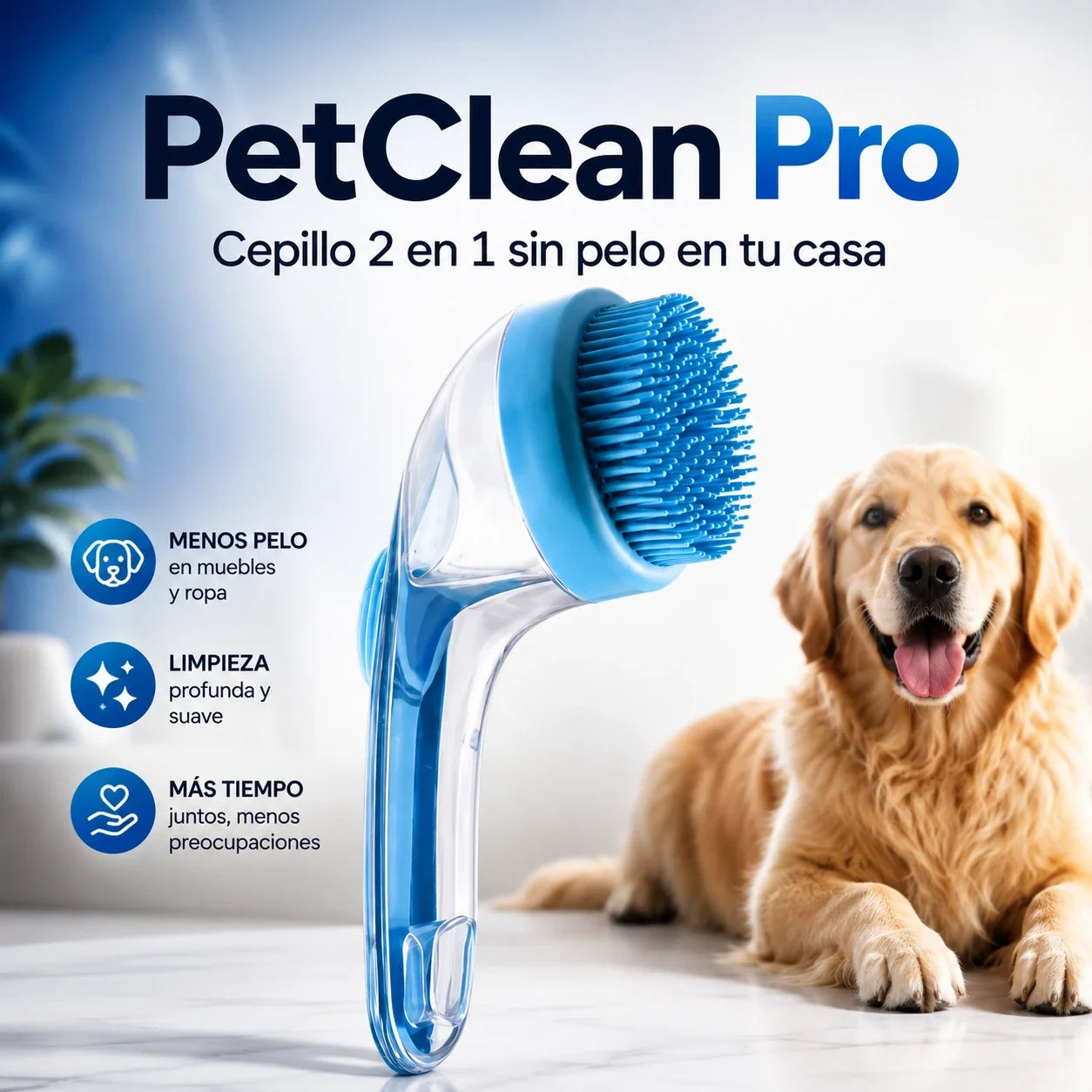 PetClean Pro - Cepillo 2 en 1 sin pelo en tu casa