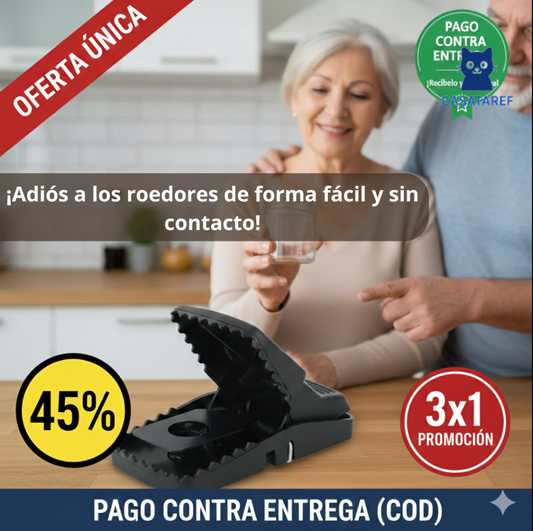 Trampa Mecánica para Ratones – Captura Segura – Elimina ratones sin tocarlos desde el primer uso